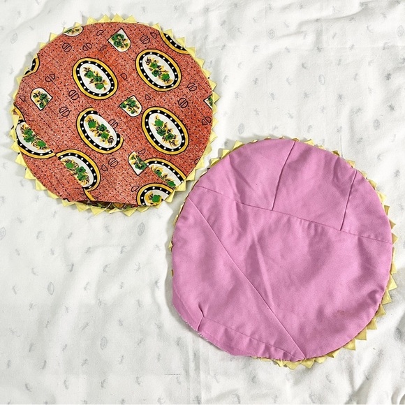 Vintage Handmade Multicolored Arts & Crafts Cottagecore Throw Pillow Covers - Picture 4 of 12